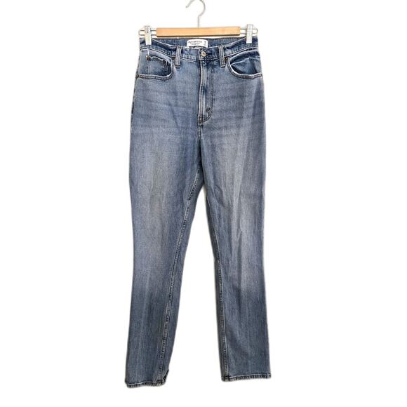 Abercrombie & Fitch 90s Slim Straight High Rise Jeans Size 2 Curve Love - Picture 1 of 8